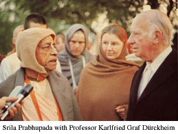 Srila Prabhupada with Prof Durckheim